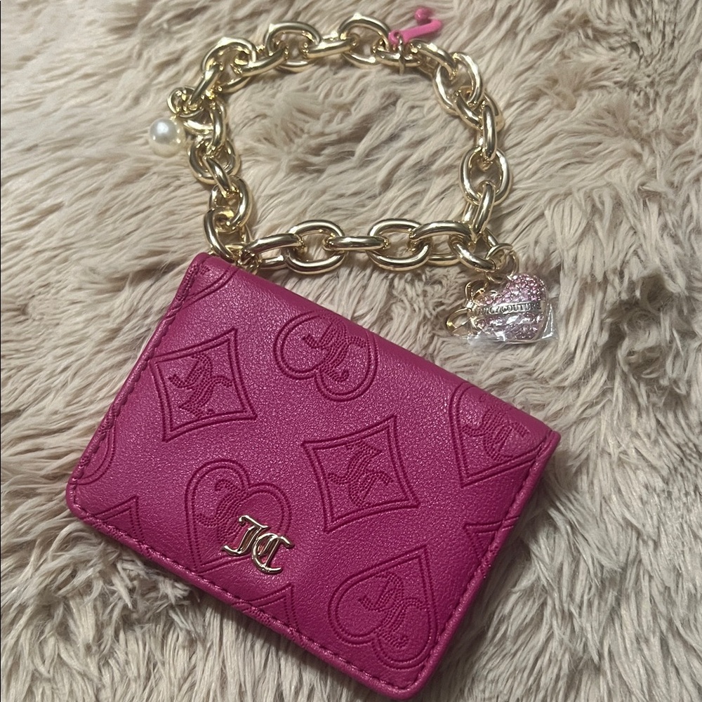Juicy Couture Pink Wallet with Gold Chain